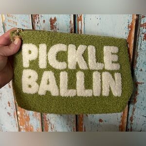 The Darling Effect Teddy Pickle Ballin Zipper Pouch NWOT